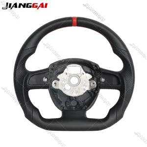 Full Leather Steering Wheel For 08-10 Audi B7 A5 A4 Q7 RS4 RS5 S4 W/Finger Grips - Picture 1 of 15