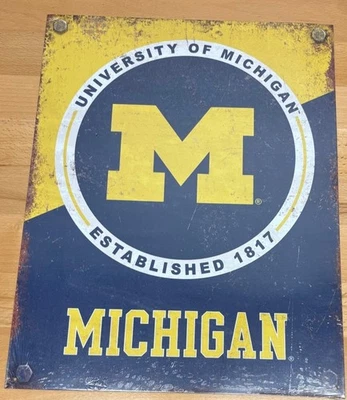 University of Michigan Metal Sign, 16”x12.5”. NCAA College. Made In USA. - Image 1 of 3
