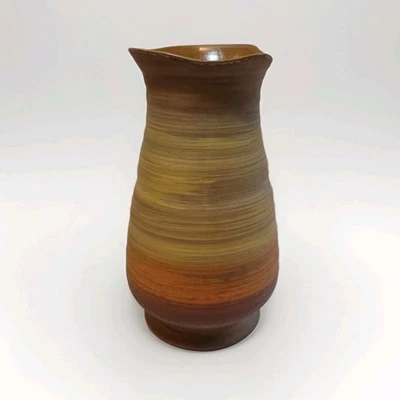 Royal Haeger Pottery Sandstone Yellow Orange Tan Vase 12.5 Inch Vtg Mid Century - Image 1 of 4