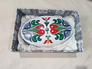Vintage Porcelain Hollohaza Hungary Trinket Dish With Lid In Original Box - Picture 1 of 12