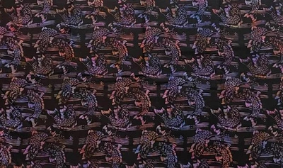 Koi Fish Black Purple Batik Fabric 1 yd Quilt Sewing Crafts - Image 1 of 3