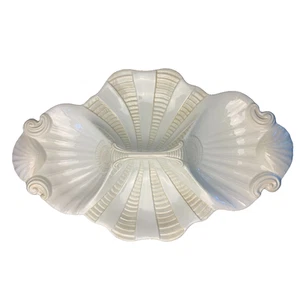 LENOX Butler's Pantry 4-Part Relish Dish White Shell Serving Platter 17.5" GUC - Picture 1 of 12