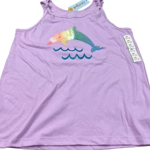 Cat & Jack Girls' Light Purple Flip Sequin Dolphin Tank Top - Size XL - NWT - Picture 1 of 6