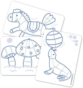 PlayMais Bastel Kreativität Classic 24 schwarz weiß vorgedruckte Karten 160082 - Bild 1 von 7