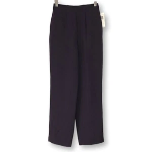 Dana Buchman New Vintage Eggplant Purple 100% Silk Trouser Pants Size 2P Office - Picture 1 of 14