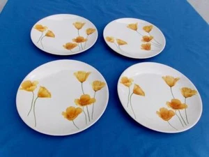 PFALTZGRAFF *SUNSHINE* YELLOW POPPY ( LOT OF 4 ) SALAD PLATES UNUSED - Picture 1 of 4