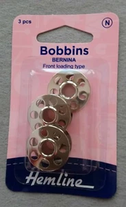 Bernina Bobbins 3 pack metal, 7 hole front loading type 120.11 - Picture 1 of 2
