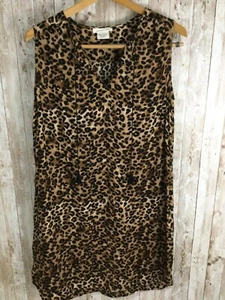 Beach Lunch Lounge Leopard Animal Print Brown Black Beach Coverup Size Large - Picture 1 of 4