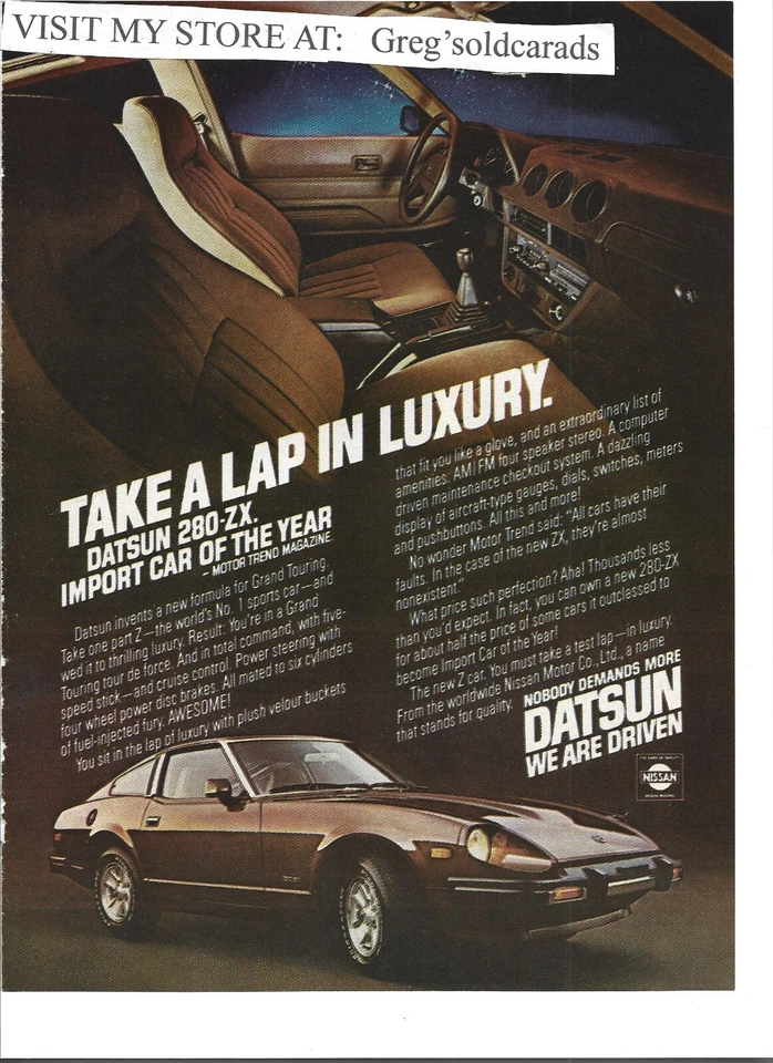 Anuncio impreso original Datsun 280-ZX 1979 vintage: "Da una vuelta en el lujo". Foto 1 de 1