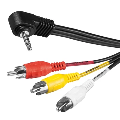 GOOBAY 4 poliger 3,5 mm Klinkestecker auf 3 Cinchstecker 4 Layer AV Kabel z.B Camcorder