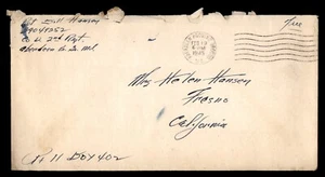 Mayfairstamps US 1945 Abredeen Proving Grounds MD to Fresno CA Free Frank Cover - Picture 1 of 2