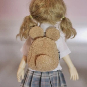 Dollmore 1/6 BJD Little Brown Fluffy Bear Bag Backpack Cute Openable LUTS DZ - Picture 1 of 1
