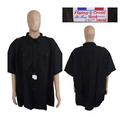 NEW Flying Cross Deluxe Wool Blend EMT Firefighter Security Navy Blue Shirt 4XL - Image 1 of 4