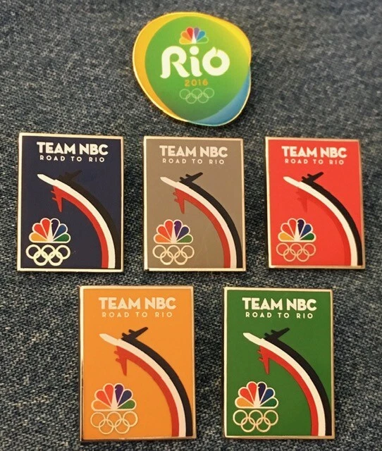 Broche de mídia olímpica NBC 2016 ~ Rio de Janeiro Brasil ~ Lote de 6 - Imagem 1 de 1