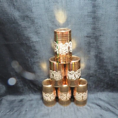 Juego de 6 vasos de bar estilo calavera vintage Dynasty Crown Gold Foto 1 de 4