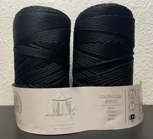 (Lot of 2) Makromecity Polyester Macrame Cord 2mm x 250yards, Black - Picture 1 of 6