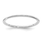 14k White Gold 1.2mm Half Round Satin Stackable Band Size 5 - Ring Size 5.0