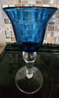 (6) Artland  Iris Cobalt Blue Seeded Wine Water Goblet Glasses