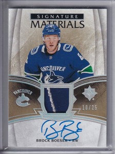 2018-19 Ultimate Collection Material Signatures Brock Boeser PATCH AUTO /25