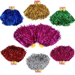 2pcs Pompons Cheerleading Cheerleader Dance Wedle Push 1 Pair Pompon Pom Pon - Picture 1 of 7