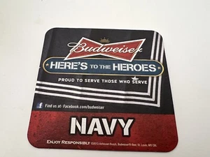 BUDWEISER ~ Here's to Heroes ~ NAVY Military Cardboard Coasters Lot Of 90 - Picture 1 of 2