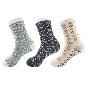 Double Layer Extra Thick Super Soft Warm Fuzzy Home Socks, 3 Pairs - Assort G - Picture 1 of 5