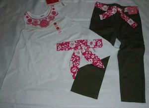GYMBOREE Size 5 Flower Bazaar Crop Pant Sleeveless Top Headband Outfit NWT - Picture 1 of 3
