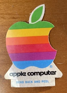 Vintage Small Apple Computer Rainbow Logo / Decal 2.5” High Genuine Apple - Picture 1 of 3