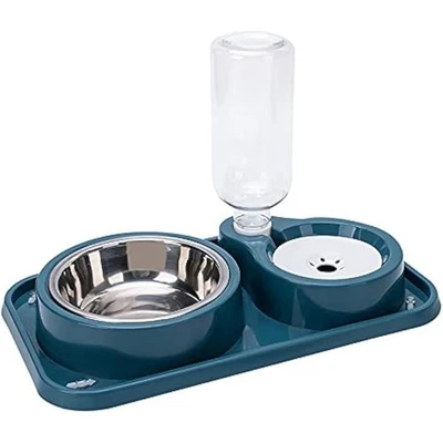 Alimentador Automático para Perros con Doble Cuenco y Dispensador de Agua Diseño Antideslizante Nuevo Foto 1 de 4