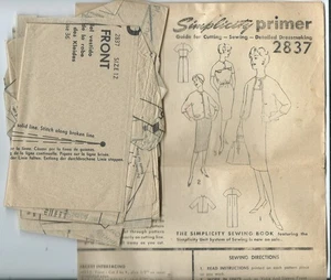 S 2837 sewing pattern 50's Classic DRESS & JACKET Kimono Sleeves sew size 12/32 - Picture 1 of 1
