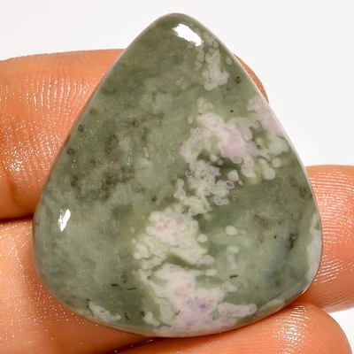 Piedra preciosa suelta 100 % natural paz jade pera cabujón 32 quilates 29X26X5 mm UG-3378 Foto 1 de 2