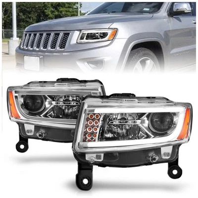 Anzo 111328 Headlamp For Jeep Grand Cherokee 2014-2016 Left Right Chrome Housing Foto 1 de 4