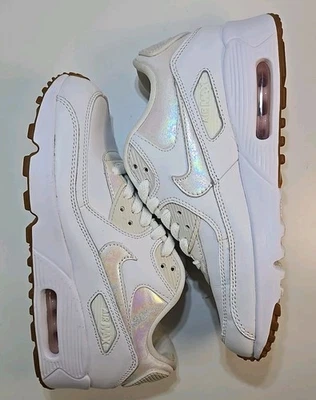 Nike Air Max 90 Tenis Medianos Gruesos Blancos Con Cordones Bajos 897987-101 5.5Y 7.5 MUJER Foto 1 de 4