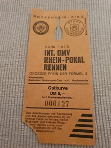 Ticket Eintrittskarte Formel 2 Hockenheim 1975 DMV Rennen - Bild 1 von 1