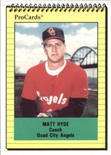 1991 Quad City Angels ProCards #2647 Matt Hyde CO