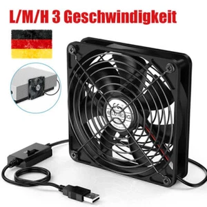 USB PC Ventilator lüfter 120mm Leise PC Gehäuselüfter Einstellbare Fan 5V 3 DE- - Afbeelding 1 van 11