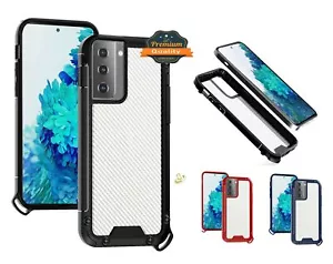 For Samsung Galaxy S21 /Plus Ultra Carbon Fiber Style Shockproof Hybrid Cover - Picture 1 of 31