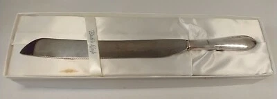 Bride's Knife Wedding Cake Sheffield SS Blade Web Sterling Handle Something Old  - Image 1 of 4