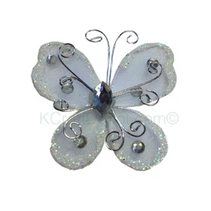 12Pcs 2" Organza Butterflies Craft Wedding Party Decoration U-Pick From 16 Color - Picture 1 of 17