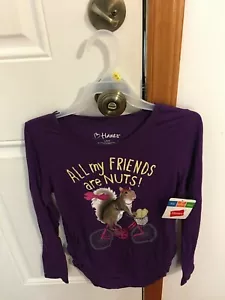 BRAND NEW GIRL'S SIZE 10-12 HANES LONG SLEEVE SHIRT - Picture 1 of 4