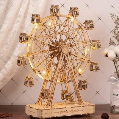 Rolife Ferris Wheel 3D Wooden Puzzle Music Box Model Kit Adult Kid Xmas Gifts - image 1 of 4