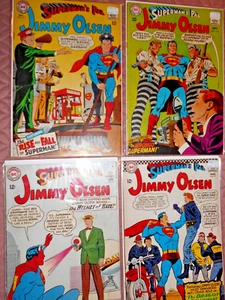 SUPERMAN'S JIMMY OLSEN LOT(4) AVE FN+ BATMAN APP. 1963-1968 - Picture 1 of 3