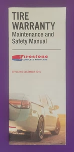 2016 Firestone Tire Maintenance Warranty and Safety Manual 8 1/4" x 3 1/2" 33pgs - Bild 1 von 2