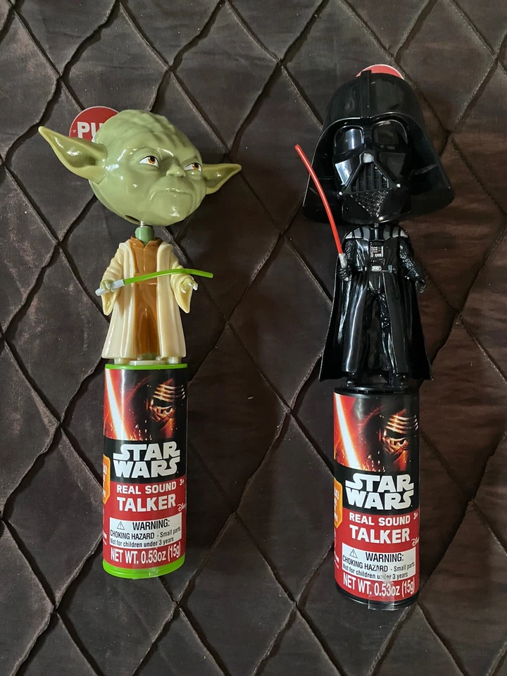 STAR WARS Real Sound Talker DARTH VADER & YODA Candy Container BOBBLE HEADs - Image 1 of 1