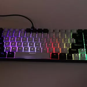 (White) Gaming Keyboard 80 Percent Layout 84 Keys RGB Backlit Wired - Zdjęcie 1 z 24