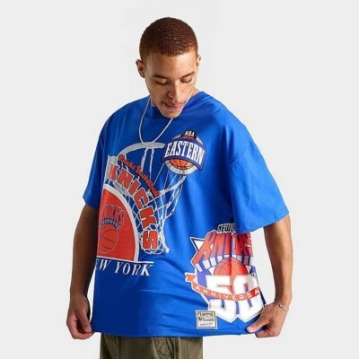 New York Knicks Mitchell & Ness  Logo Blast Graphic Mens T-Shirt XL NWT - Image 1 of 4