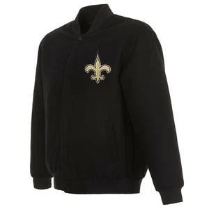 Giacca reversibile in lana NFL New Orleans Saints JH Design con 2 loghi anteriori  - Foto 1 di 4