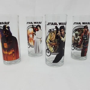 STAR WARS Collectible Glass Set of 4 2013 Classic Cup Vader Solo Skywalker Leia - Picture 1 of 12