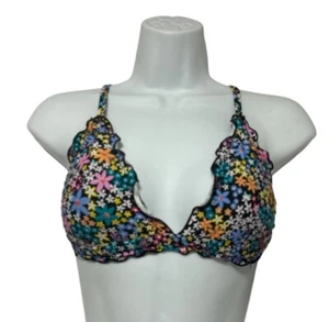 Hobie Girl's Black Flower Fields Ruffled Bikini Swim Sz S - Picture 1 of 5