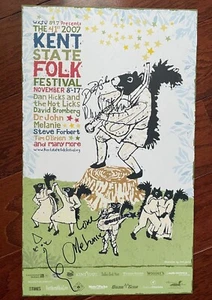 2007 MELANIE SAFKA DAN HICKS BROMBERG SIGNED KENT STATE FOLK FESTIVAL POSTER - Imagen 1 de 3